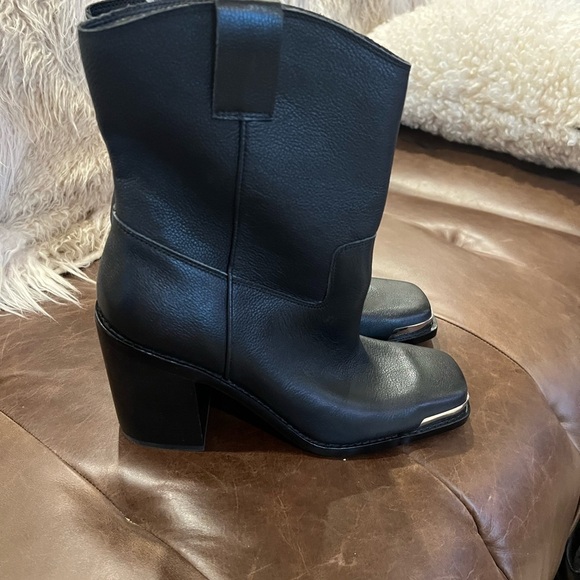 NEW DOLCE VITA Falon Western Leather Booties Black Leather for women 663mn - Picture 6 of 9